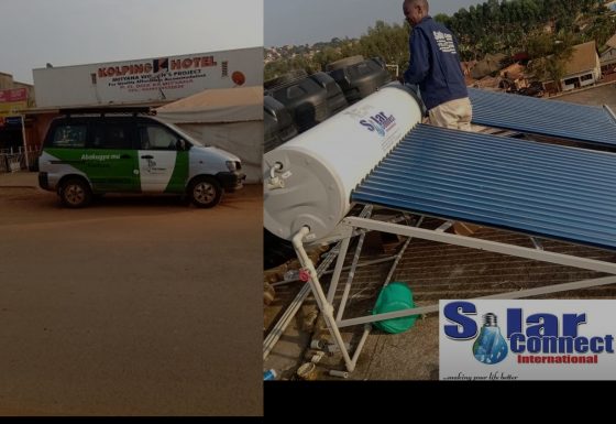 Solar Connect International Uganda 14 solar water heater installation at kolpinghotel